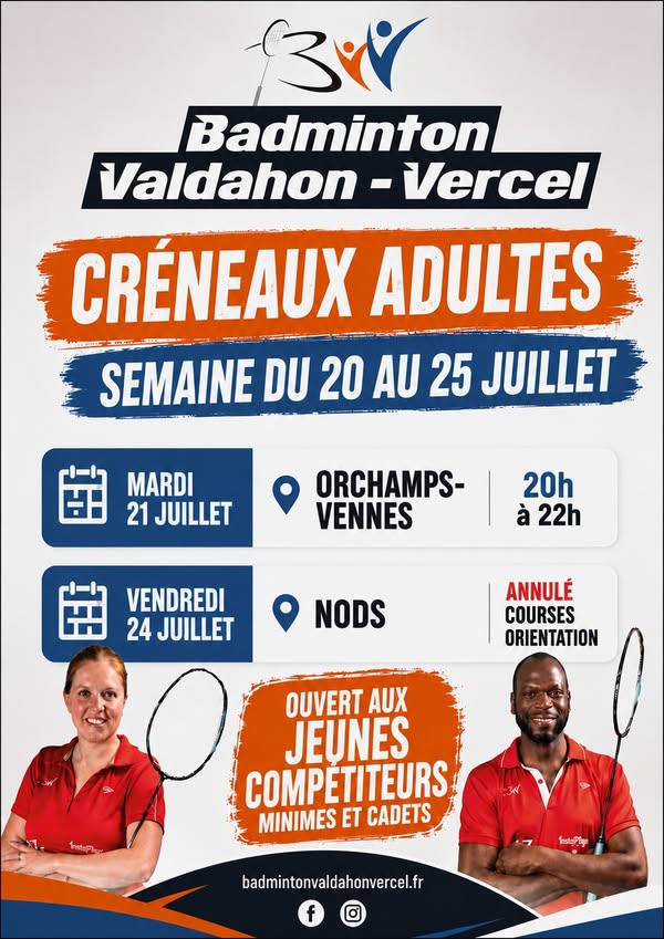 Créneaux à Nods annulés jusqu'à fin juillet